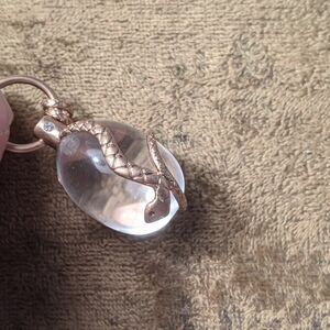 Vintage glass snake pendant